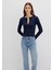 Düğme Detaylı Lacivert Uzun Kollu Tişört 1613330-82318 2