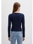 Düğme Detaylı Lacivert Uzun Kollu Tişört 1613330-82318 4
