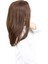 Kahkülsüz Fiber Sentetik Orta Boy Düz Peruk - Kahve Karamel 2