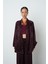 Kadın Bordo Yaprak Desenli Oversize Kesim Tesettür Kimono 1