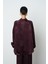 Kadın Bordo Yaprak Desenli Oversize Kesim Tesettür Kimono 5