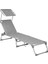 Ayarlanabilir ve Katlanabilir Gölgelikli Şezlong, 55X193X31 Cm, Gri Kırçıllı, GCB19TG 1