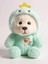 Şapkalı Peluş Ayıcık | Yumuşacık Uyku Arkadaşı, 35 Cm, Mint Yeşili | Çocuklar Için Doğum Günü Hediyesi | Ce Sertifikalı | Dinazor Kıyafeti Giyen Pufi Ayıcık 2