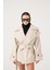 Kemerli Oversize Kesim Sara Trençkot Bej 2