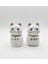 Şans ve Bereket Getiren Maneki Neko Stili Dekoratif Kedi Figürü Seti (777 & 888) - Altın Detaylı Masa Aksesuarı 1