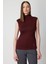 Kadın Dik Yaka Kolsuz Basic Bluz 61432 Bordo 1