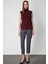 Kadın Dik Yaka Kolsuz Basic Bluz 61432 Bordo 2