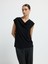 Degaje Yaka Örme Bluz Siyah 11544471001 1