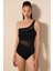 Shay Tek Omuz Mesh Detaylı Siyah Mayo 16