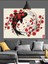 Kırmızı Güle Sarılı Koi Balığı Dekoratif Kanvas - Mdf Ahşap Tablo 1