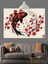 Kırmızı Güle Sarılı Koi Balığı Dekoratif Kanvas - Mdf Ahşap Tablo 2