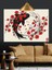 Kırmızı Güle Sarılı Koi Balığı Dekoratif Kanvas - Mdf Ahşap Tablo 5