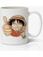 One Piece Anime Monkey D Luffy V2 Baskılı Beyaz Kupa Bardak 1