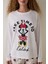Optik Beyaz Mickey Mouse Baskılı Pamuklu Uzun Kollu Pijama Takımı 19