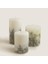 Yaprak Dekorlu Mum 10X20 cm Cream 3