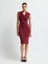 Kruvaze Kolsuz Elbise Bordo 12444224001 4