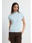 Düşük Kol Triko Bluz Mavi 11544351001 4