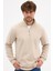 Erkek Bej Standart Fit Normal Kesim Pamuklu Yarım Fermuarlı Dik Yaka Pamuklu Sweatshirt 3