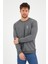 Erkek 3 İplik Pamuklu Regular Fit Nakışlı Bisiklet Yaka Basic Sweatshirt 1