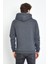 Erkek Kapüşonlu Kanguru Cep 3 İplik Sweatshirt Antrasit 5