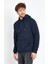 Erkek Kapüşonlu Kanguru Cep 3 İplik Sweatshirt Lacivert 1