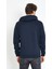 Erkek Kapüşonlu Kanguru Cep 3 İplik Sweatshirt Lacivert 5