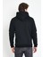 Erkek Kapüşonlu Kanguru Cep 3 İplik Sweatshirt Siyah 5