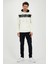 Erkek 3 İplik Pamuklu İçi Polarlı Regular Fit Nakışlı Kapüşonlu Kanguru Cepli Ekru Sweatshirt 7