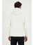 Erkek 3 İplik Pamuklu İçi Polarlı Regular Fit Nakışlı Kapüşonlu Kanguru Cepli Ekru Sweatshirt 9