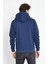 Erkek Kapüşonlu Kanguru Cep 3 İplik Sweatshirt İndigo 4