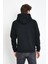 Erkek 3 İplik Pamuklu İçi Polarlı Regular Fit Nakışlı Kapüşonlu Kanguru Cepli Siyah Sweatshirt 5
