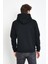 Erkek 3 İplik Pamuklu İçi Polarlı Regular Fit Nakışlı Kapüşonlu Kanguru Cepli Siyah Sweatshirt 9