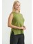 Etnik Motifli Kolsuz Triko Kazak - Yeşil 3