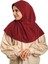Bordo Pratik Hazır Geçmeli Tesettür Eşarp Sandy Kumaş Sade 1600_16 3