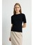 Yuvarlak Yaka Triko Bluz Siyah 11545822000 4