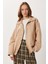 Oversize Suni Süet Bomber Ceket LAN0081 Bej 3