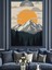 Japon Tarzı Güneş ve Fuji Dağı Dekoratif Kanvas - Mdf Ahşap Tablo 4
