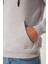 Erkek Kapüşonlu Kanguru Cep 3 İplik Sweatshirt Gri Melanj 8