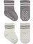 2li Çemberli Kaymaz Soket Çorap 10125 Gri Ekru 2