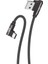 K594 Safe Type-C - USB 90 Derece Data/şarj Kablosu 3A 1.5mt Siyah 1