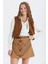 Kemerli Etnik Desenli Mini Etek Kahverengi 4