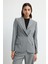 Çizgili Blazer Ceket C.gri 11945697000 1