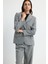 Çizgili Blazer Ceket C.gri 11945697000 4