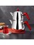 Çaykara Soft Mini Çelik Çaydanlık Takımı - Gri / Kırmızı - 1,2 Lt + 800 ml 1