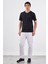 Siyah V Yaka Pamuklu Düz Renk Slim Fit Erkek T-shirt 3