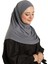 Antrasit Pratik Hazır Geçmeli Tesettür Eşarp Sandy Kumaş Kendinden Boneli 1290_25 3