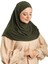 Haki Pratik Hazır Geçmeli Tesettür Eşarp Sandy Kumaş Kendinden Boneli 1290_09 3