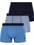 Erkek 3'lü Indigo - Lacivert - Indigo Likralı Pamuklu Boxer 1