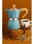bulurum ıtalyan moka pot 6061 saf alüminyum ahşap saplı 3 kişilik mavi 1
