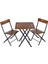 Doğal Ahşap Katlanabilir Bistro Bahçe & Balkon Seti Ceviz 1